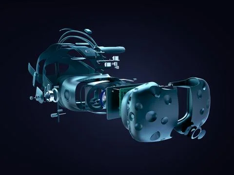 VR headset helmet AR 3d illustration Stock Illustration