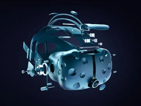 VR headset helmet AR 3d illustration Stock Illustration