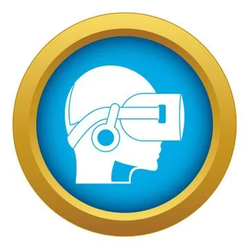 Vr headset icon blue isolated Stockillustratie