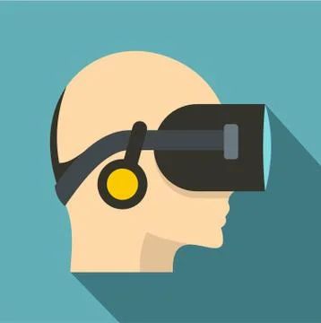 VR headset icon, flat style イラスト素材