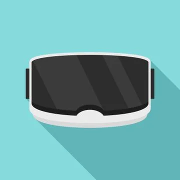 Vr headset icon, flat style Stock Illustration