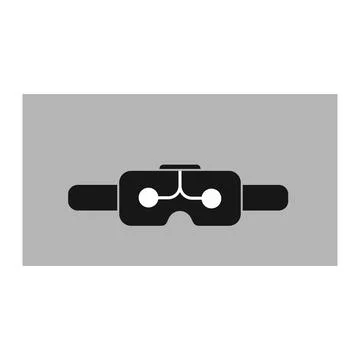 Vr headset icon on gray background Stock Illustration