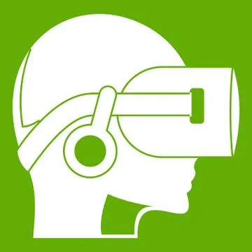Vr headset icon green イラスト素材