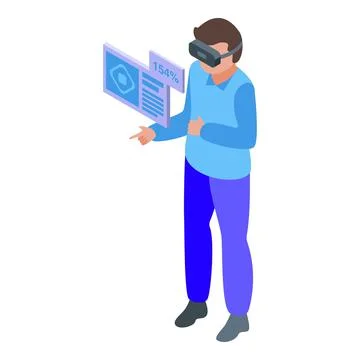 Vr headset icon isometric vector. Virtual reality 스톡 일러스트