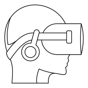 Vr headset icon, outline style Stock Illustration