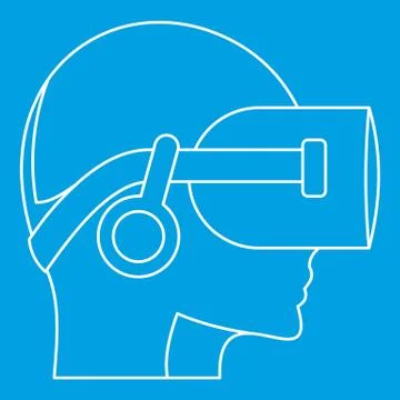 Vr headset icon, outline style Illustrazione stock