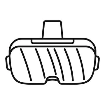 Vr headset icon, outline style Stock Illustration