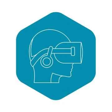 Vr headset icon, outline style イラスト素材