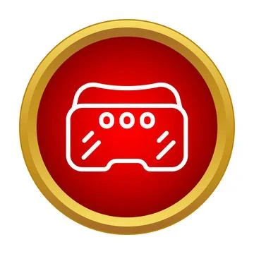 Vr headset icon on red gold button Illustrazione stock