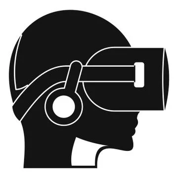 Vr headset icon, simple style Stock Illustration