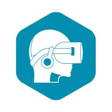Vr headset icon, simple style Illustrazione stock