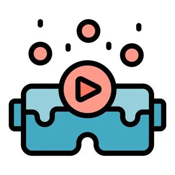 Vr headset icon vector flat Stock Illustration