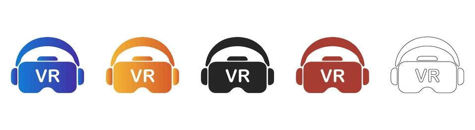 VR headset icon for virtual reality tech Illustrazione stock