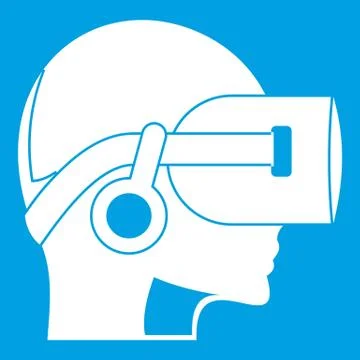 Vr headset icon white Illustrazione stock
