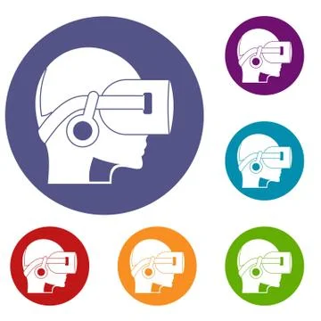Vr headset icons set イラスト素材