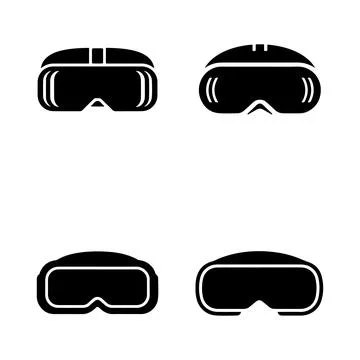VR headset Icons set. Stock Illustration