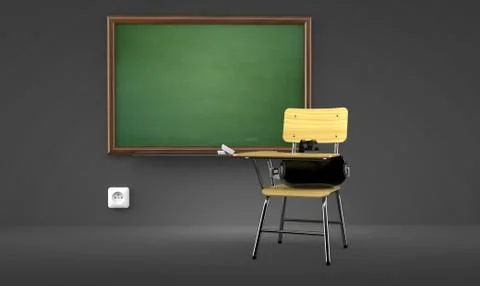 VR headset inside classroom Illustrazione stock