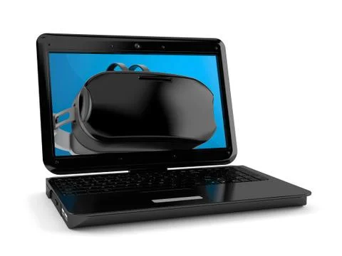 VR headset inside laptop Stock Illustration