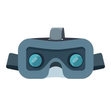 VR headset isolated on white. Stereoscopic virtual reality vector illustration Stock Illustration