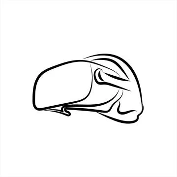 VR headset line art style for your design. Stock Illustration