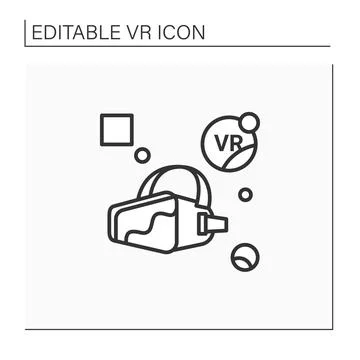 Vr headset line icon Stock Illustration