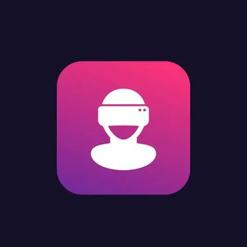 VR headset, man in virtual reality glasses vector 스톡 일러스트