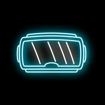 Vr headset neon icon representing virtual reality gaming Stock Illustration
