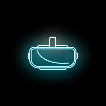 Vr headset neon icon representing virtual reality technology Stock Illustration