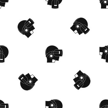 Vr headset pattern seamless black イラスト素材
