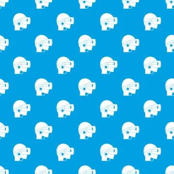 Vr headset pattern seamless blue 库存插图