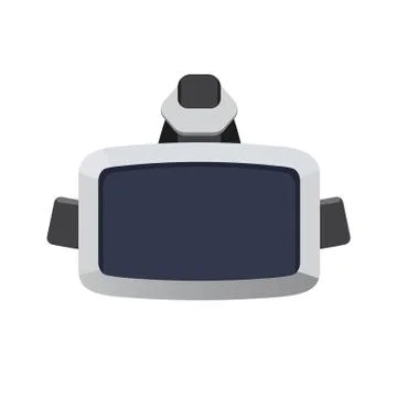 VR headset provides immersive virtual reality for wearer. Illustrazione stock