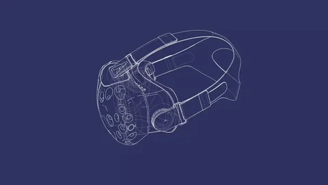 VR Headset rotating blueprint Stock Footage 106708735