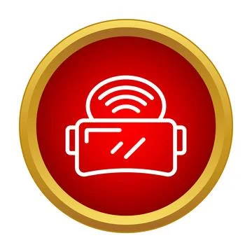 Vr headset showing wireless signal on a red background Stockillustratie
