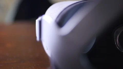 VR Headset sitting on a table Video stock 126869788