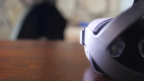 VR Headset sitting on a table Video stock 126869870