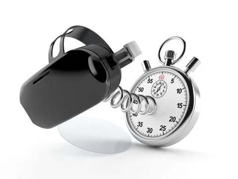 VR headset with stopwatch Stock Illustration
