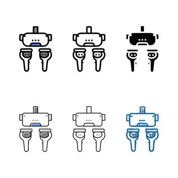 Vr headset stylized color icon vector Stock Illustration