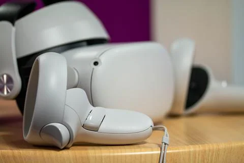 VR Headset on a table Stock Photos