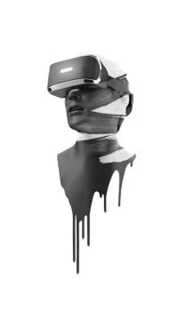 VR headset, technology. 3d render of the man Stock Illustration