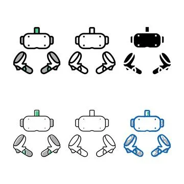 Vr headset variants color icon vector Stock Illustration