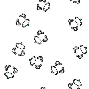 Vr headset vector seamless pattern イラスト素材