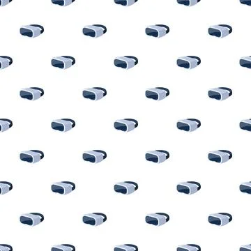 Vr headset virtual reality seamless pattern background 스톡 일러스트