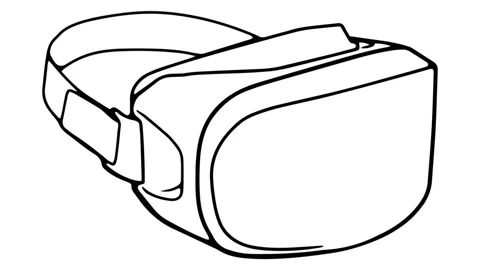 VR Headset whiteboard animation 4K footage Stock Footage 116580312