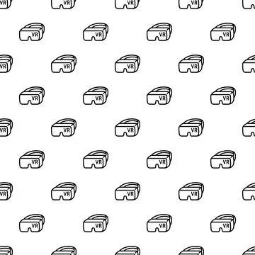 Vr headsets seamless pattern on white background イラスト素材