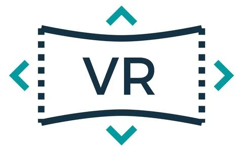 Vr icon. Virtual reality logo. Futuristic tech Illustrazione stock