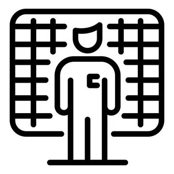 Vr interaction icon, outline style Illustrazione stock