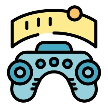 Vr joystick icon vector flat Stock Illustration
