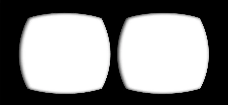 VR lens shape frame. View from virtual reality headset Illustrazione stock