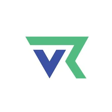 VR letter triangle icon vector concept design template Stock Illustration