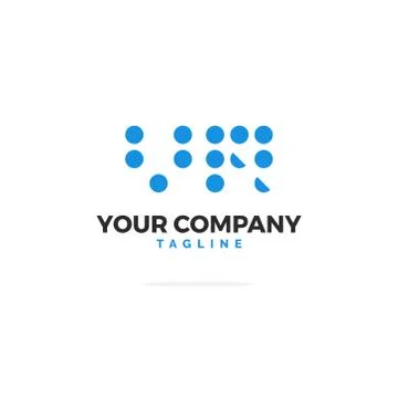 VR Letters Logo Vector Dots Stockillustratie